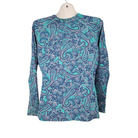 Coolibar Paisley Long Sleeve UPF 50+ Protection Swim Shirt Rash Guard Women L - Picture 8 of 8